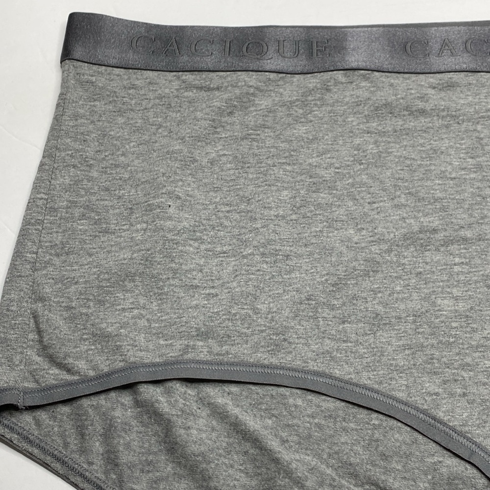 26/28 gray cotton full brief panty wide waistband NWT Lane Bryant plus size 4x - Picture 2 of 7